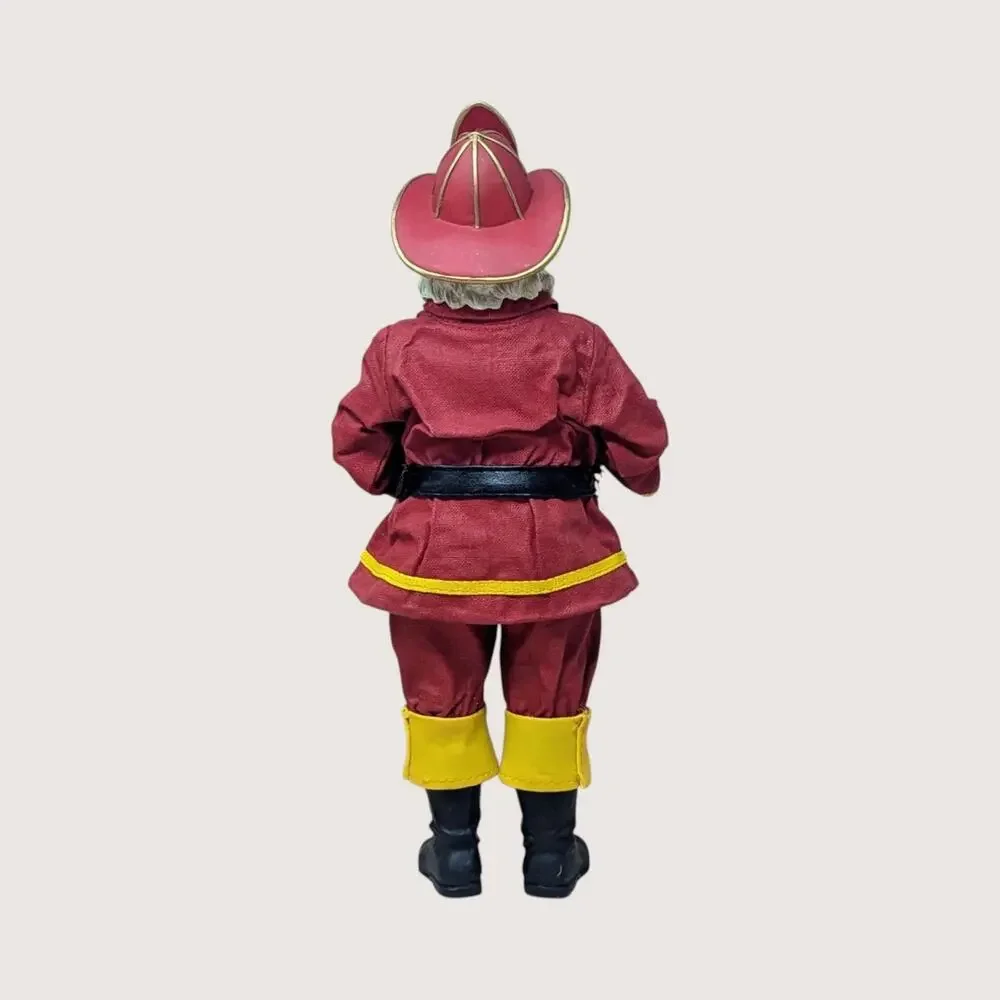Vintage Fabriché Fireman Santa Holding Wreath Figurine